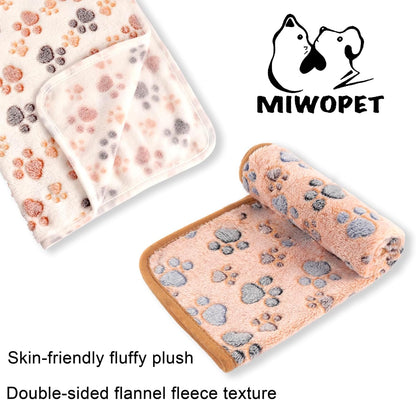 3 Pack Cat and Dog Blanket Soft & Warm Fleece Flannel Sleep Mat, Great Pet Throw for Puppy, Kitten,Cats,Small, Medium & Large Dogs (Medium 30" X 20")