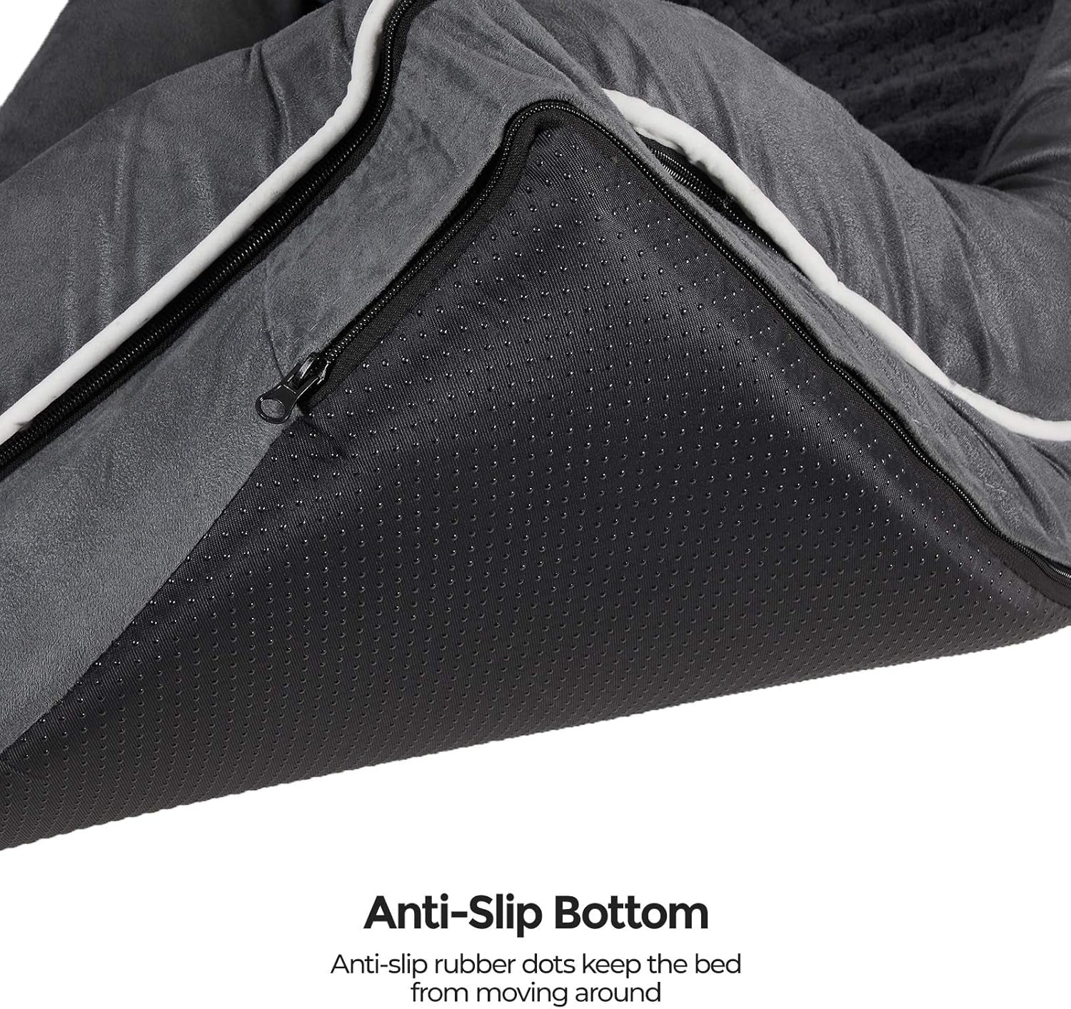 Dog Bed, Orthopedic Dog Sofa, Memory Foam Dog Mat, Removable Cover, Waterproof, Machine Washable, Anti-Slip, Raised Edges, 30 X 19 X 7 Inches, Dark Gray