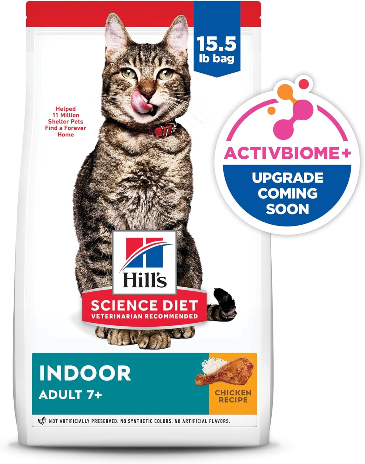 Hill'S Science Diet Adult 7+ Indoor Dry Cat Food, Chicken, 15.5 Lb. Bag