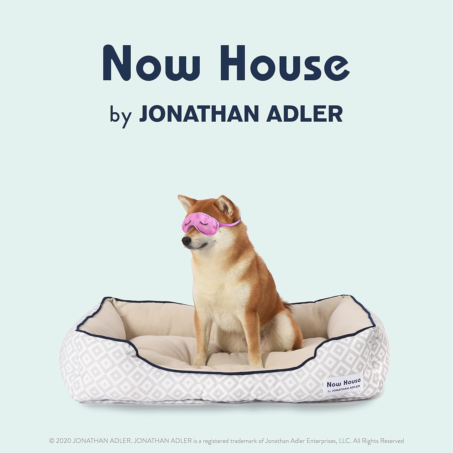 Now House for Pets by Jonathan Adler Grey Diamond Cuddler Dog Bed, Medium Washable for Medium Sized Dogs