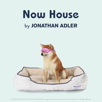 Now House for Pets by Jonathan Adler Grey Diamond Cuddler Dog Bed, Medium Washable for Medium Sized Dogs